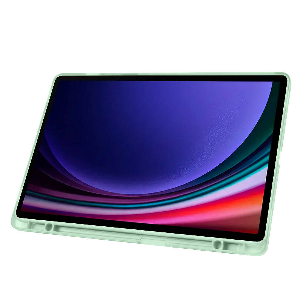Galaxy Tab S9 Plus Kılıf Zore Tri Folding Kalem Bölmeli Standlı Kılıf Lila