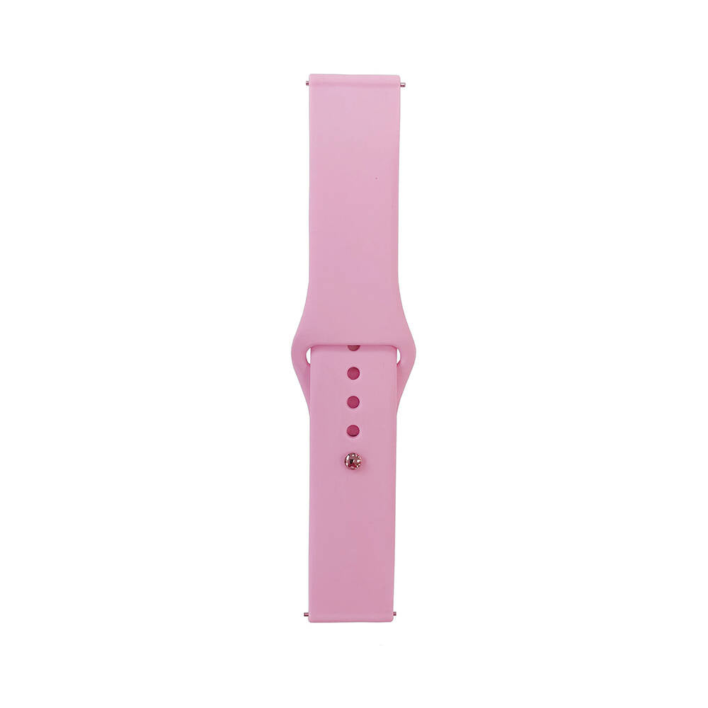 Galaxy Watch 42mm Band Serisi 20mm Klasik Kordon Silikon Strap Kayış Pembe