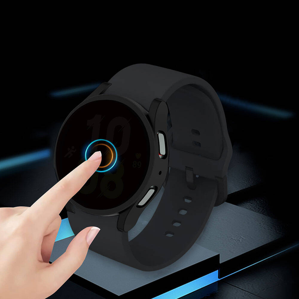 Galaxy Watch 6 44mm Sert PC Kasa ve Privacy Hayalet Ekran Koruyucu Zore Watch Gard 32 Siyah