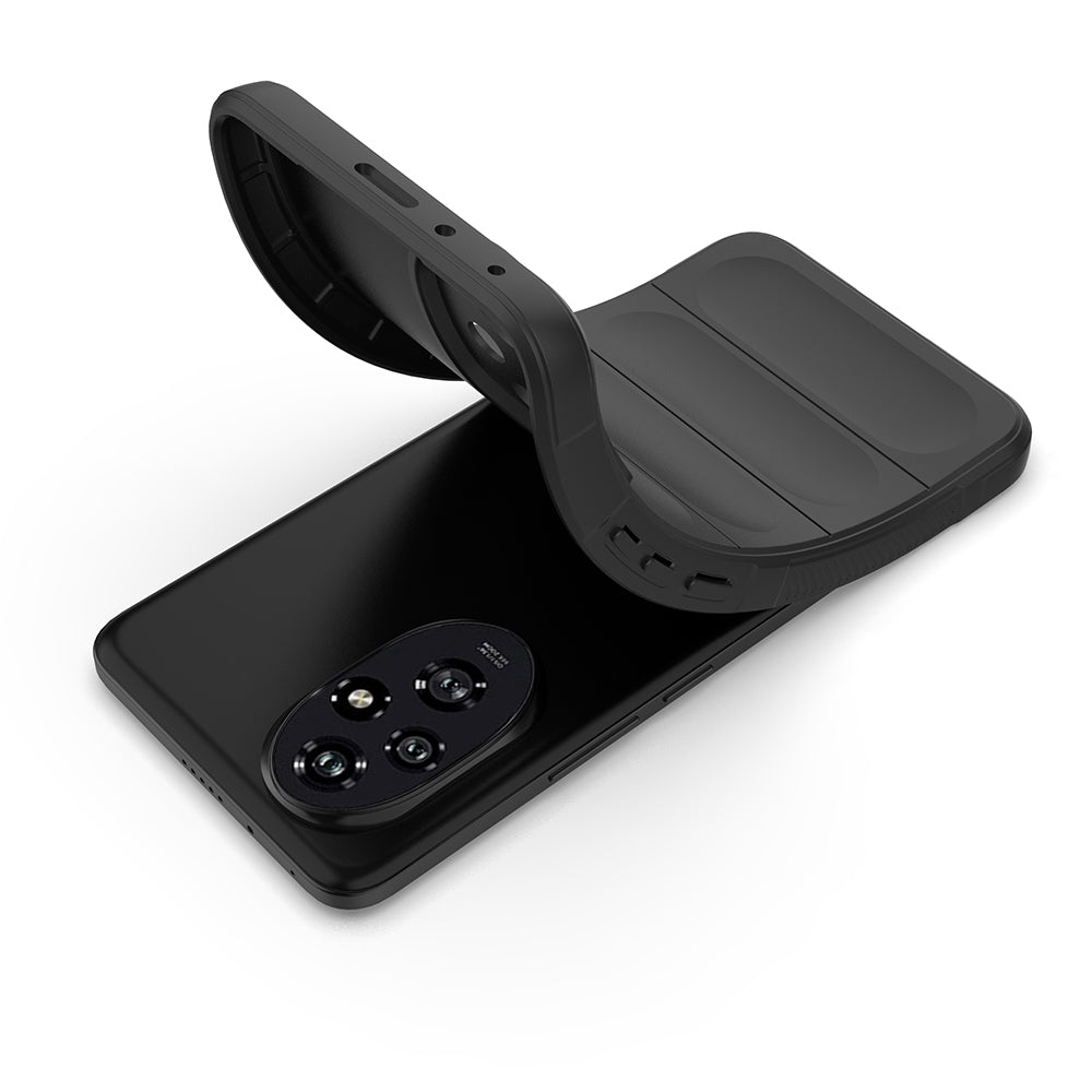 Honor 200 Pro Kılıf Esnek TPU Oyuklu Arka Yüzey Tasarımlı Zore Etnik Silikon Kapak Koyu Yeşil