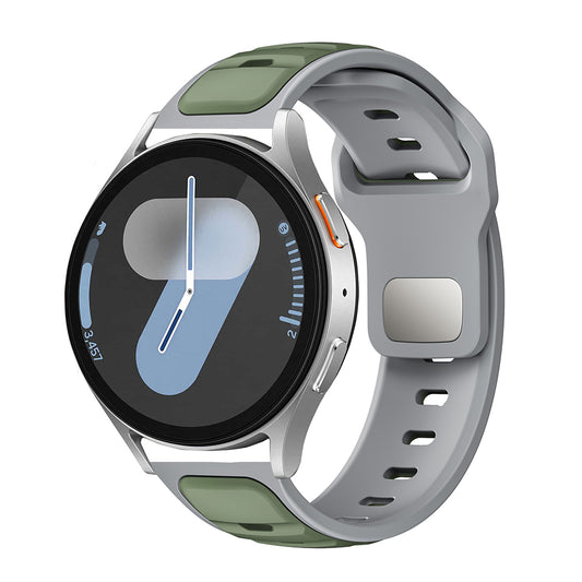 Huawei GT2 46mm Zore KRD-135 22mm Silikon Kordon Strap Kayış Açık Yeşil-Gri