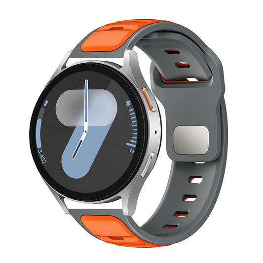 Huawei Honor Magic 2 46mm Zore KRD-135 22mm Silikon Kordon Strap Kayış Gri-Turuncu