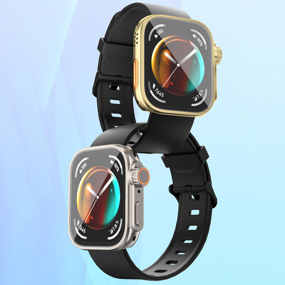 Huawei Watch Fit 3 to Apple Watch Ultra 49mm Kasa Dönüştürücü ve Ekran Koruyucu Zore Watch Gard 33 Gümüş