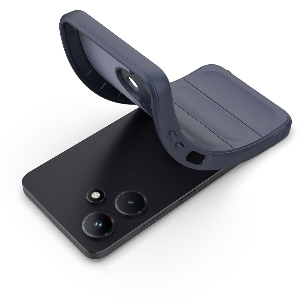 İnfinix Hot 30i Kılıf Esnek TPU Oyuklu Arka Yüzey Tasarımlı Zore Etnik Silikon Kapak Lacivert