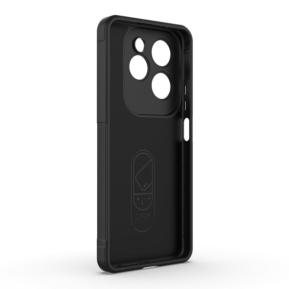 İnfinix Hot 40 Kılıf Esnek TPU Oyuklu Arka Yüzey Tasarımlı Zore Etnik Silikon Kapak Siyah