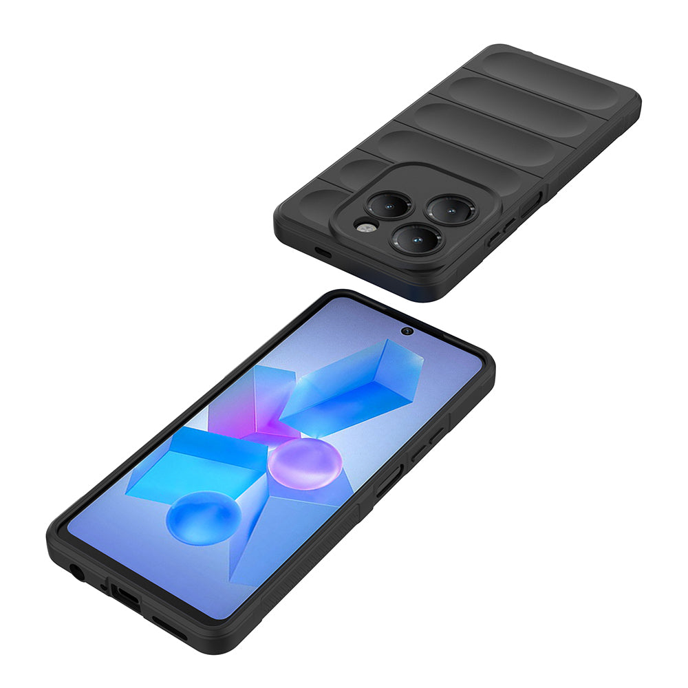 İnfinix Hot 40 Kılıf Esnek TPU Oyuklu Arka Yüzey Tasarımlı Zore Etnik Silikon Kapak Siyah