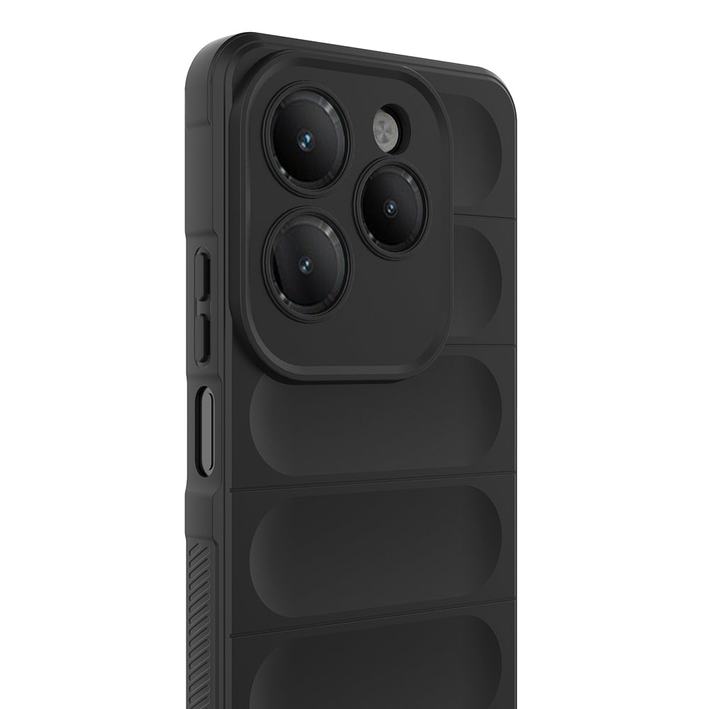 İnfinix Hot 40 Pro Kılıf Esnek TPU Oyuklu Arka Yüzey Tasarımlı Zore Etnik Silikon Kapak Siyah