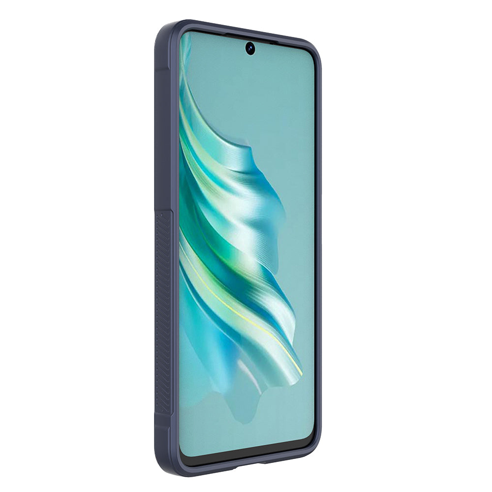 İnfinix Hot 40i Kılıf Esnek TPU Oyuklu Arka Yüzey Tasarımlı Zore Etnik Silikon Kapak Lacivert