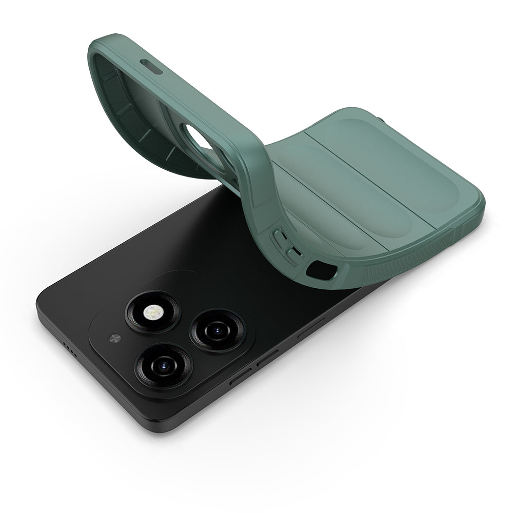 İnfinix Hot 40i Kılıf Esnek TPU Oyuklu Arka Yüzey Tasarımlı Zore Etnik Silikon Kapak Siyah