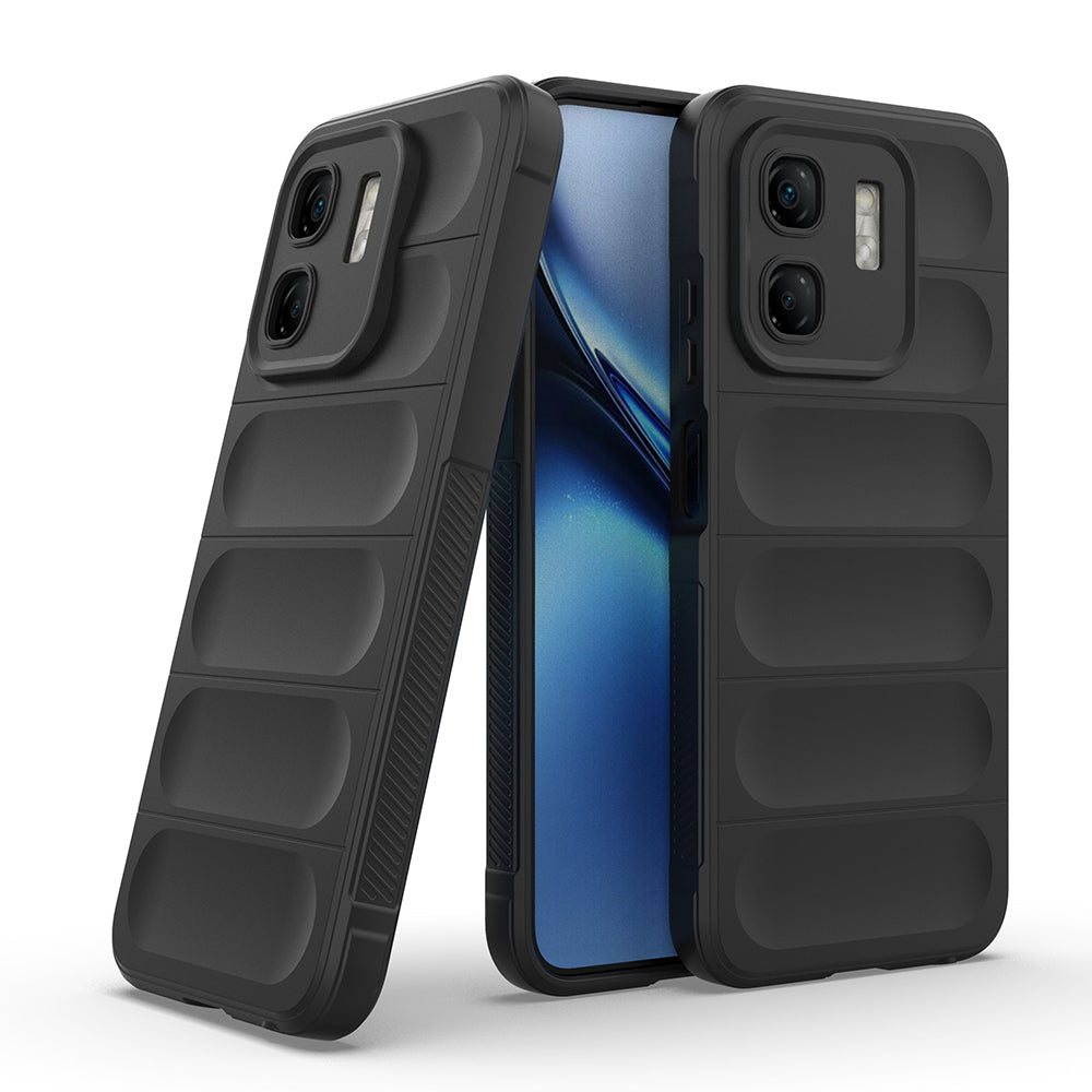 İnfinix Hot 50i 4G Kılıf Esnek TPU Oyuklu Arka Yüzey Tasarımlı Zore Etnik Silikon Kapak Siyah