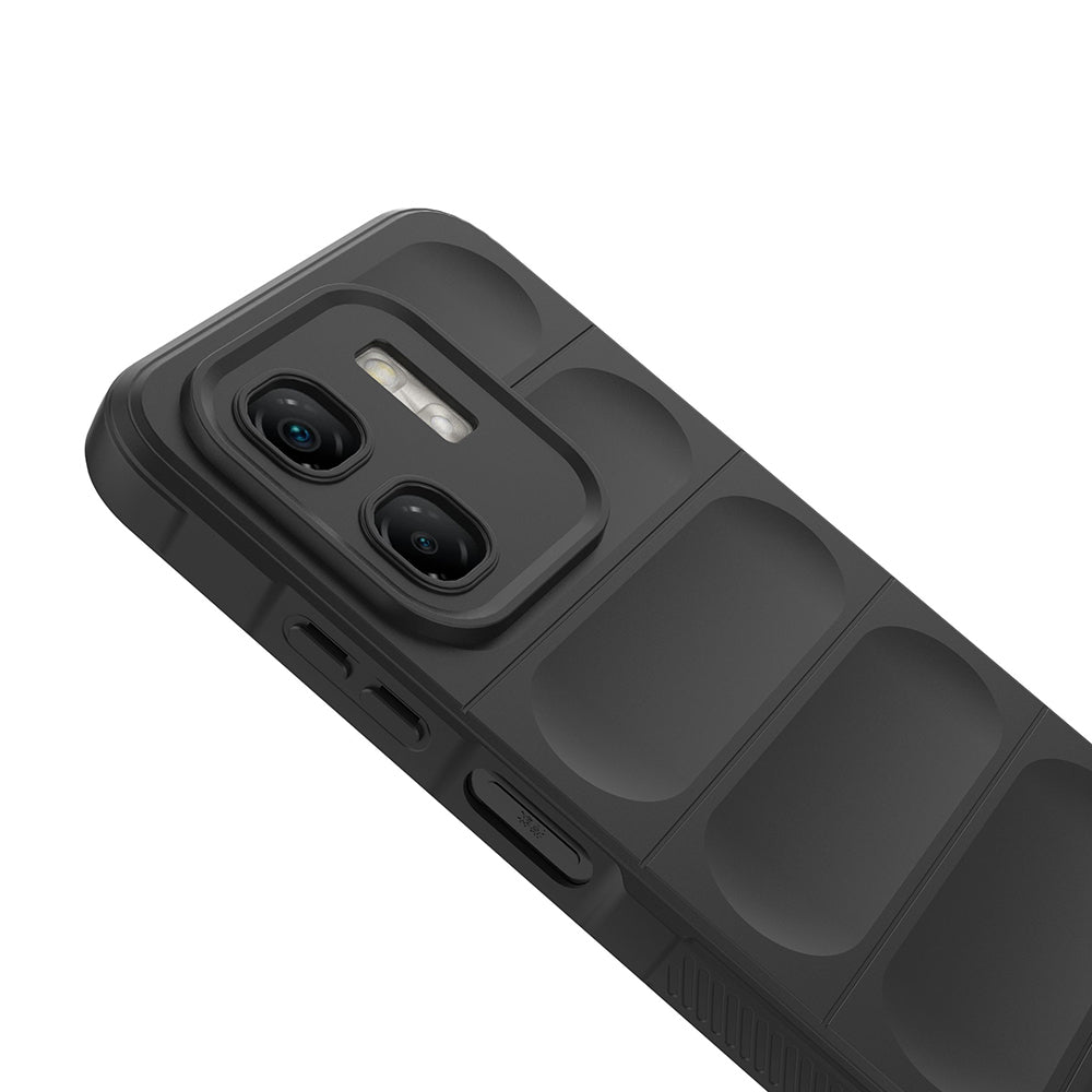 İnfinix Hot 50i 4G Kılıf Esnek TPU Oyuklu Arka Yüzey Tasarımlı Zore Etnik Silikon Kapak Siyah