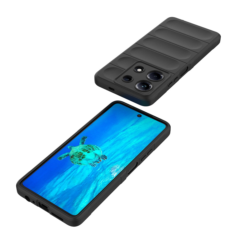 İnfinix Note 30 4G Kılıf Esnek TPU Oyuklu Arka Yüzey Tasarımlı Zore Etnik Silikon Kapak Lacivert