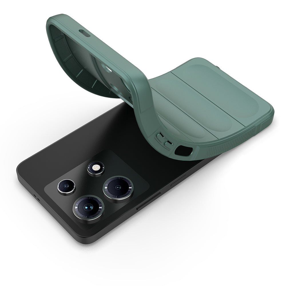 İnfinix Note 30 4G Kılıf Esnek TPU Oyuklu Arka Yüzey Tasarımlı Zore Etnik Silikon Kapak Lacivert