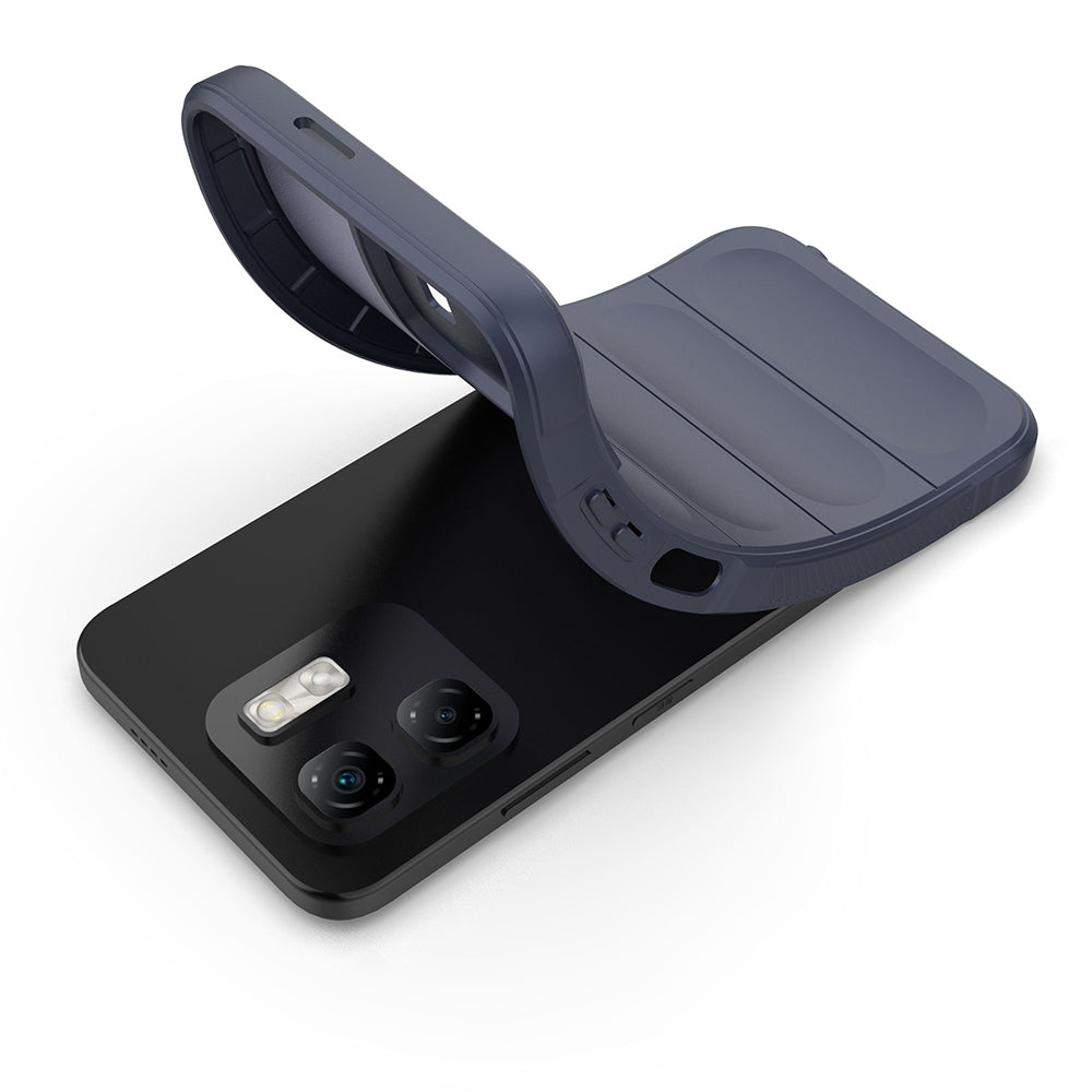 İnfinix Smart 9 Kılıf Esnek TPU Oyuklu Arka Yüzey Tasarımlı Zore Etnik Silikon Kapak Koyu Yeşil