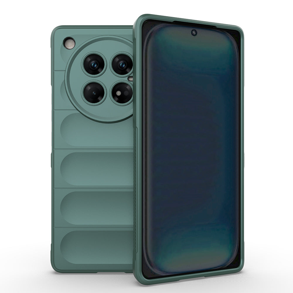 İnfinix Zero 40 5G Kılıf Esnek TPU Oyuklu Arka Yüzey Tasarımlı Zore Etnik Silikon Kapak Koyu Yeşil