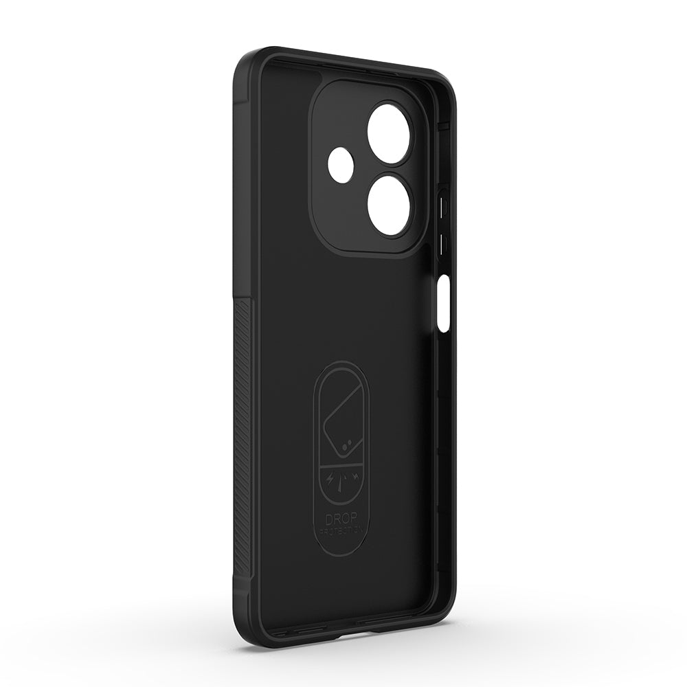 Oppo A3 Kılıf Esnek TPU Oyuklu Arka Yüzey Tasarımlı Zore Etnik Silikon Kapak Siyah