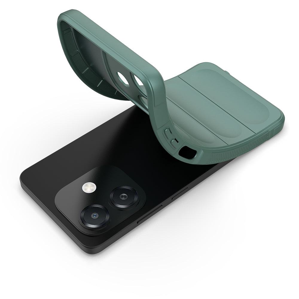 Oppo A3 Kılıf Esnek TPU Oyuklu Arka Yüzey Tasarımlı Zore Etnik Silikon Kapak Siyah