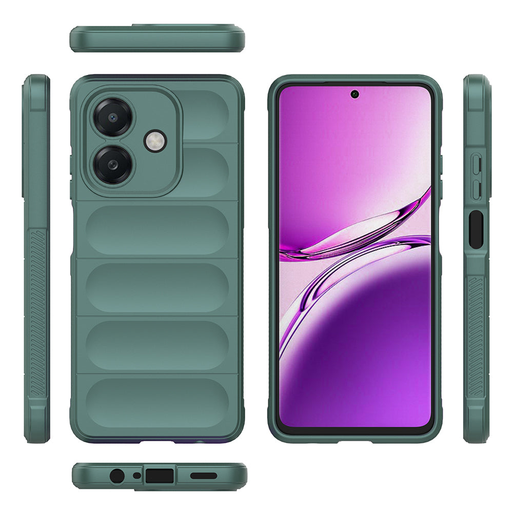 Oppo A3 Kılıf Esnek TPU Oyuklu Arka Yüzey Tasarımlı Zore Etnik Silikon Kapak Lacivert