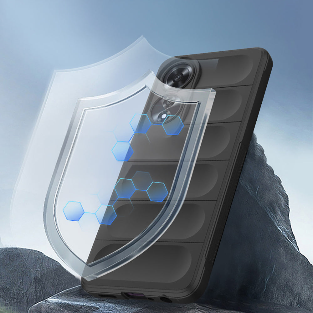 Oppo A60 Kılıf Esnek TPU Oyuklu Arka Yüzey Tasarımlı Zore Etnik Silikon Kapak Koyu Yeşil