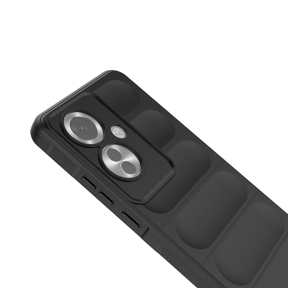 Oppo Reno 11F 5G Kılıf Esnek TPU Oyuklu Arka Yüzey Tasarımlı Zore Etnik Silikon Kapak Lacivert