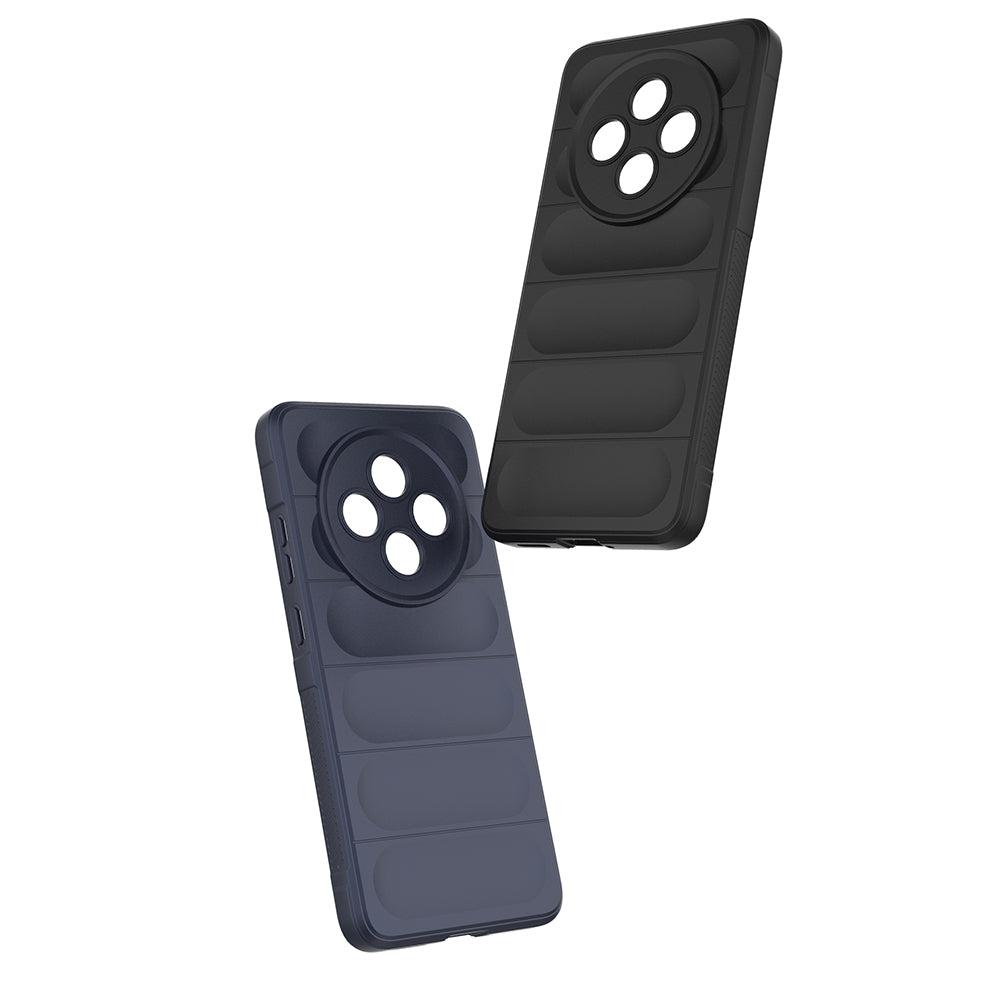 Oppo Reno 11FS Kılıf Esnek TPU Oyuklu Arka Yüzey Tasarımlı Zore Etnik Silikon Kapak Lacivert