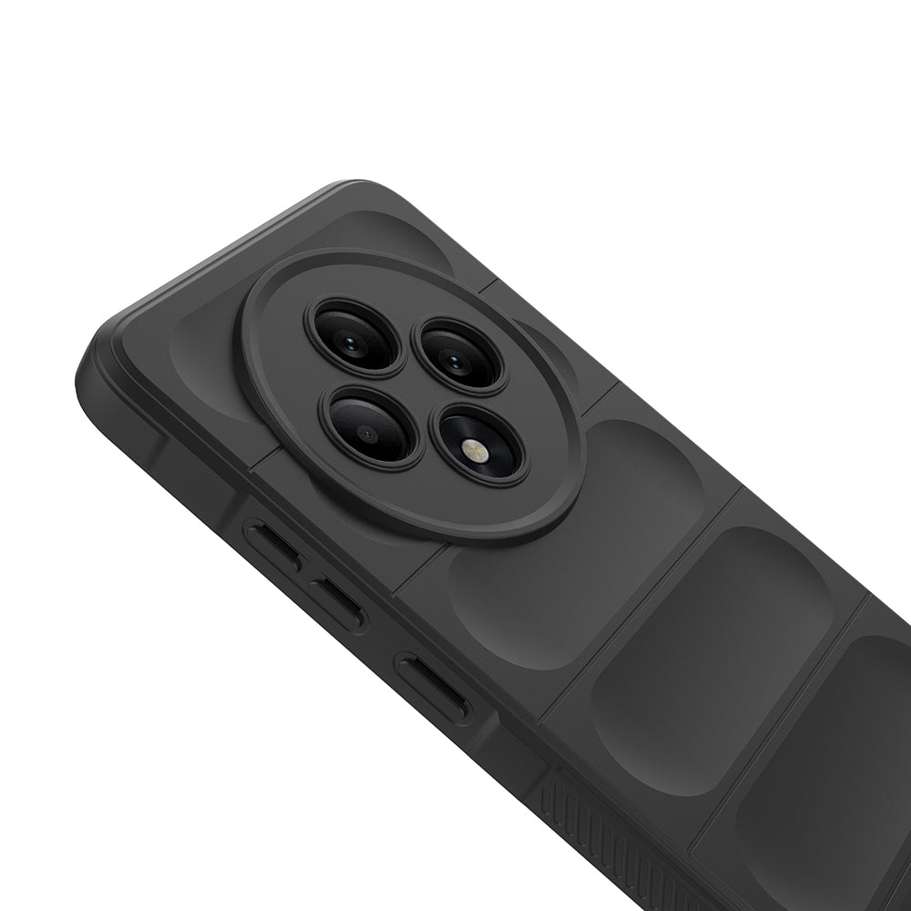 Oppo Reno 11FS Kılıf Esnek TPU Oyuklu Arka Yüzey Tasarımlı Zore Etnik Silikon Kapak Siyah