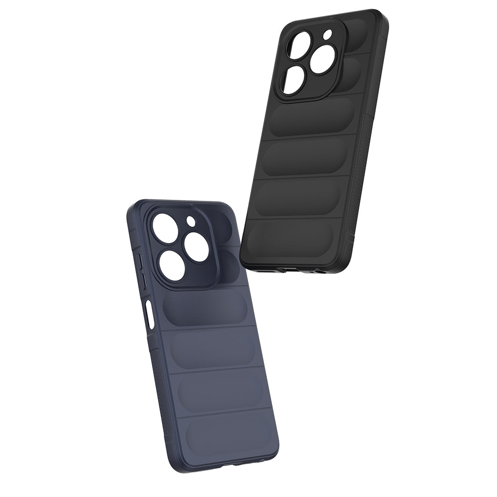 Tecno Spark 20 Kılıf Esnek TPU Oyuklu Arka Yüzey Tasarımlı Zore Etnik Silikon Kapak Siyah