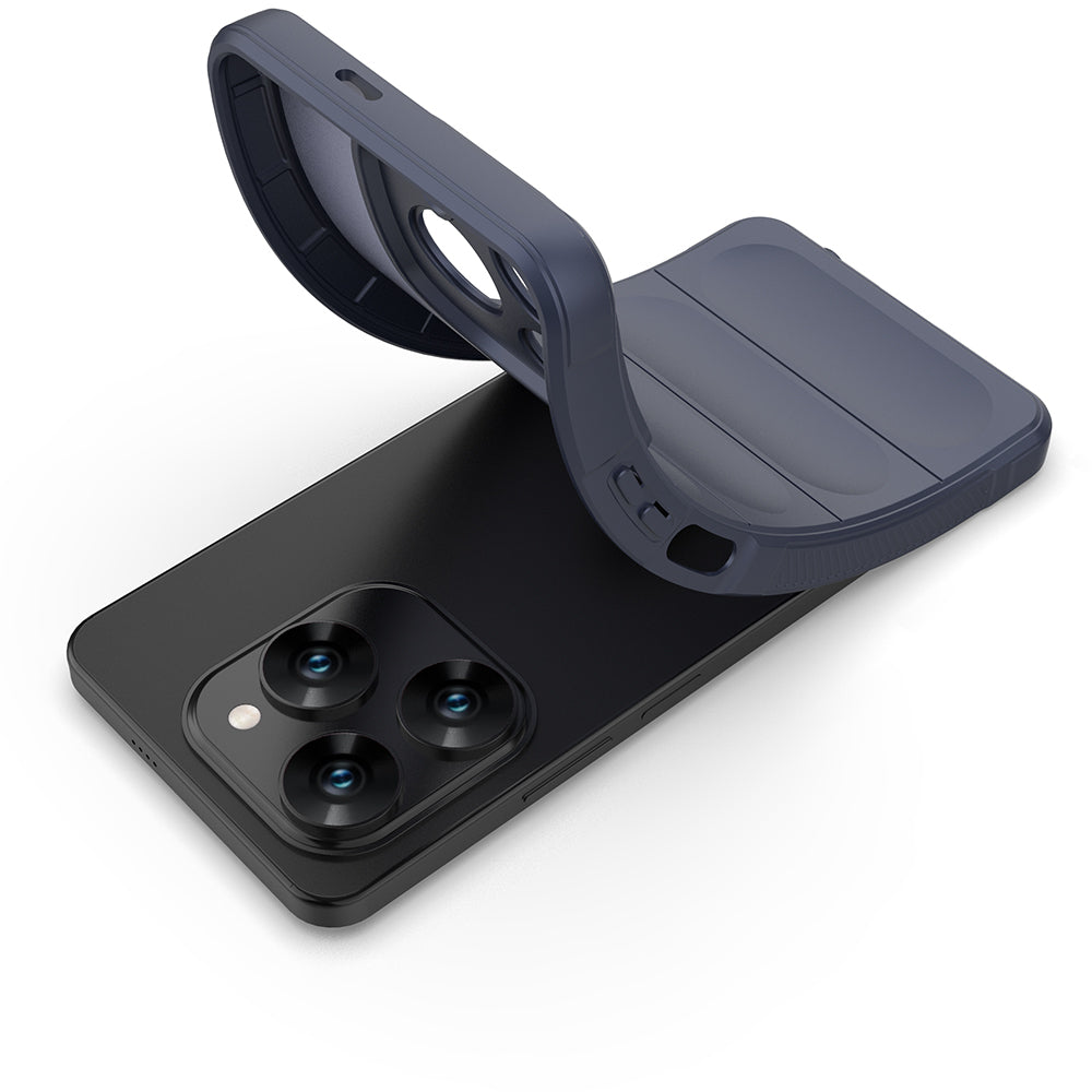 Tecno Spark 20 Pro 4G Kılıf Esnek TPU Oyuklu Arka Yüzey Tasarımlı Zore Etnik Silikon Kapak Siyah