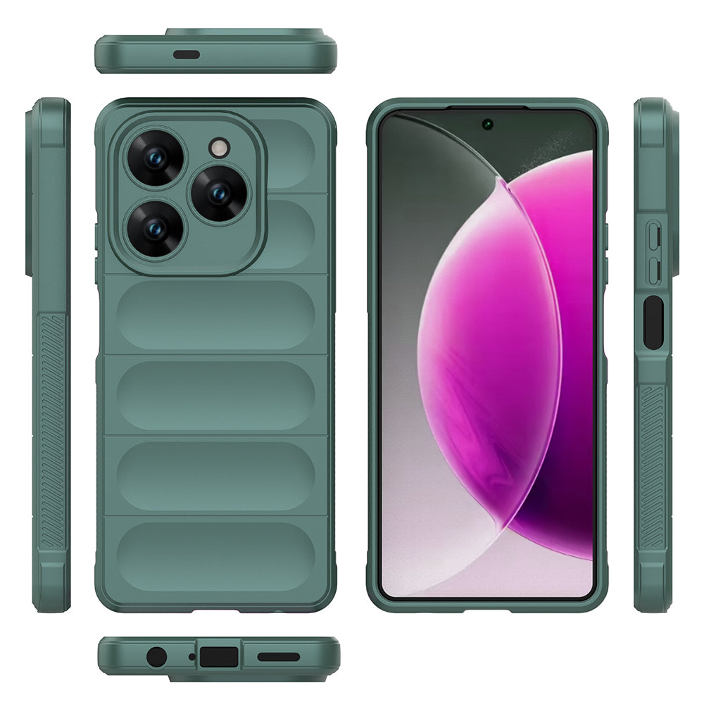 Tecno Spark 20 Pro 4G Kılıf Esnek TPU Oyuklu Arka Yüzey Tasarımlı Zore Etnik Silikon Kapak Siyah