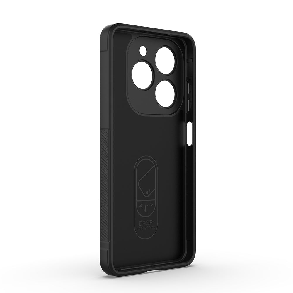 Tecno Spark 20C Kılıf Esnek TPU Oyuklu Arka Yüzey Tasarımlı Zore Etnik Silikon Kapak Siyah