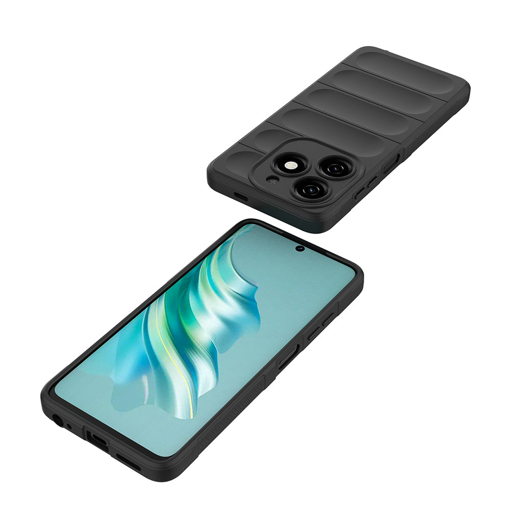 Tecno Spark 20C Kılıf Esnek TPU Oyuklu Arka Yüzey Tasarımlı Zore Etnik Silikon Kapak Koyu Yeşil