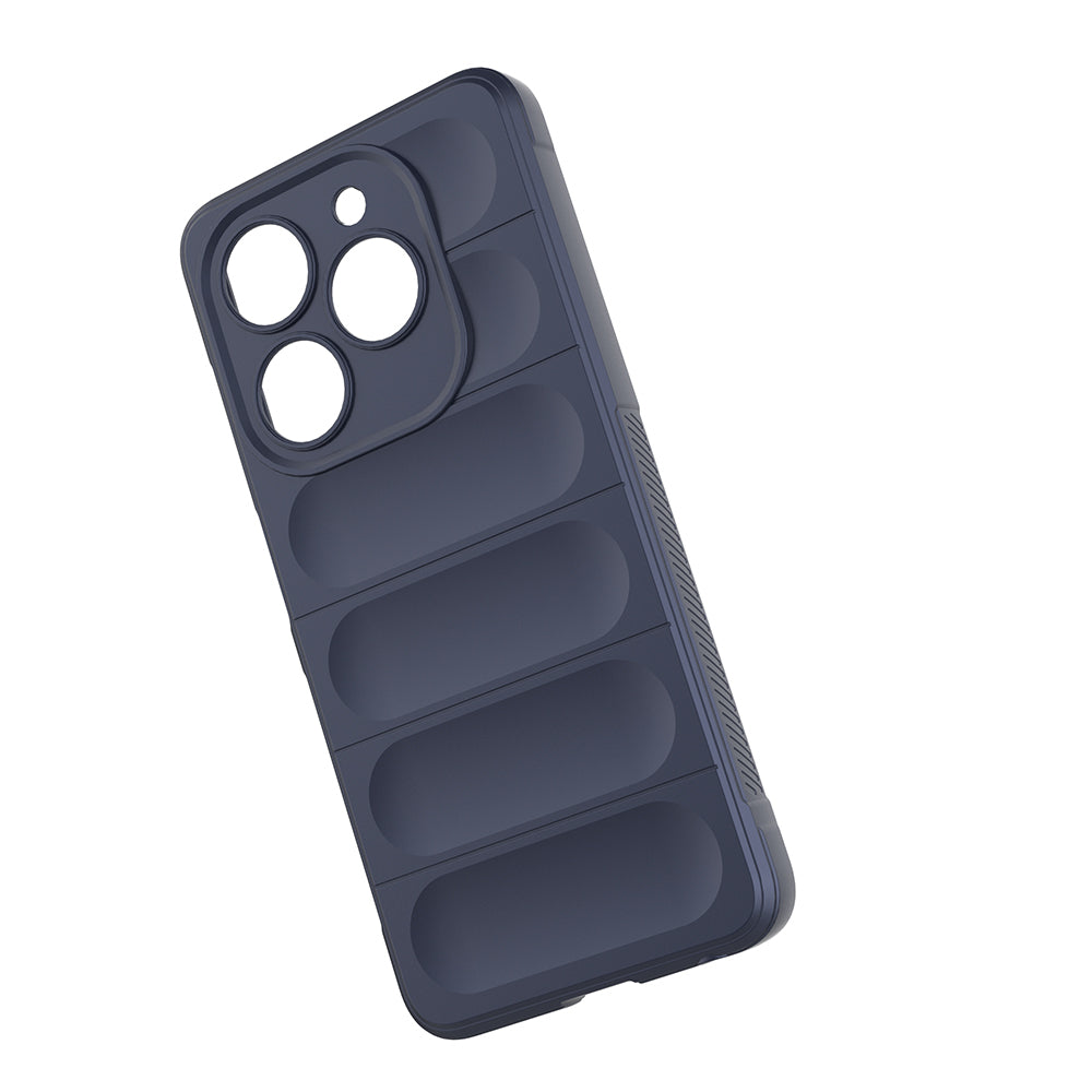 Tecno Spark 20C Kılıf Esnek TPU Oyuklu Arka Yüzey Tasarımlı Zore Etnik Silikon Kapak Lacivert