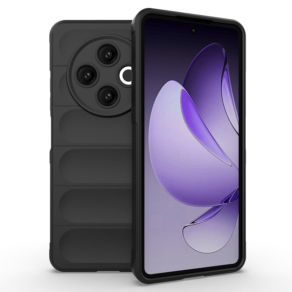 Tecno Spark 30 4G Kılıf Esnek TPU Oyuklu Arka Yüzey Tasarımlı Zore Etnik Silikon Kapak Siyah