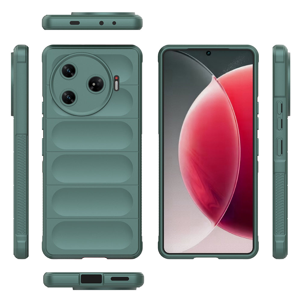 Tecno Spark 30 Pro Kılıf Esnek TPU Oyuklu Arka Yüzey Tasarımlı Zore Etnik Silikon Kapak Lacivert