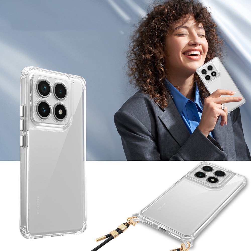 Xiaomi 14T Kılıf Airbagli Takılabilir Askı Aparatlı Zore Snap Silikon Kapak Şeffaf