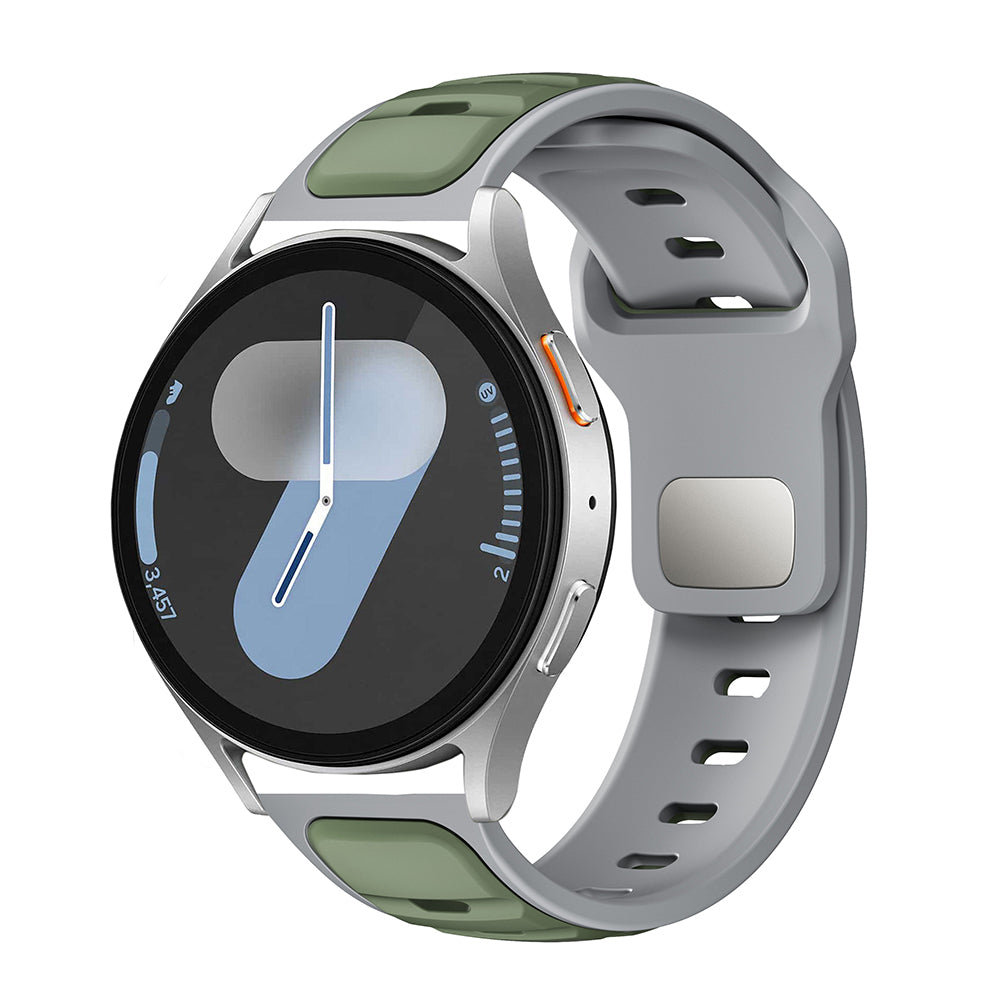Xiaomi Amazfit Pace Zore KRD-135 22mm Silikon Kordon Strap Kayış Açık Yeşil-Gri