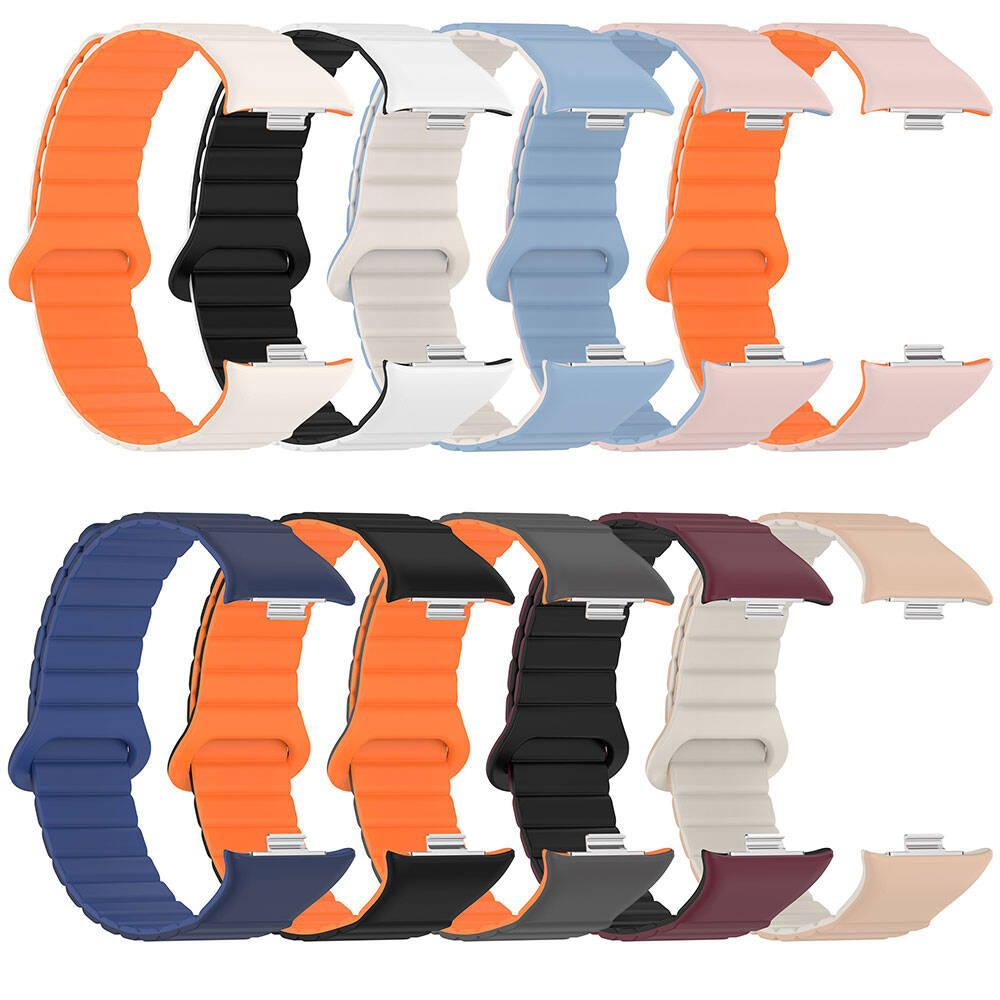 Xiaomi Mi Band 8 Pro Silikon Kordon Zore KRD-105 Strap Kayış Pembe-Turuncu