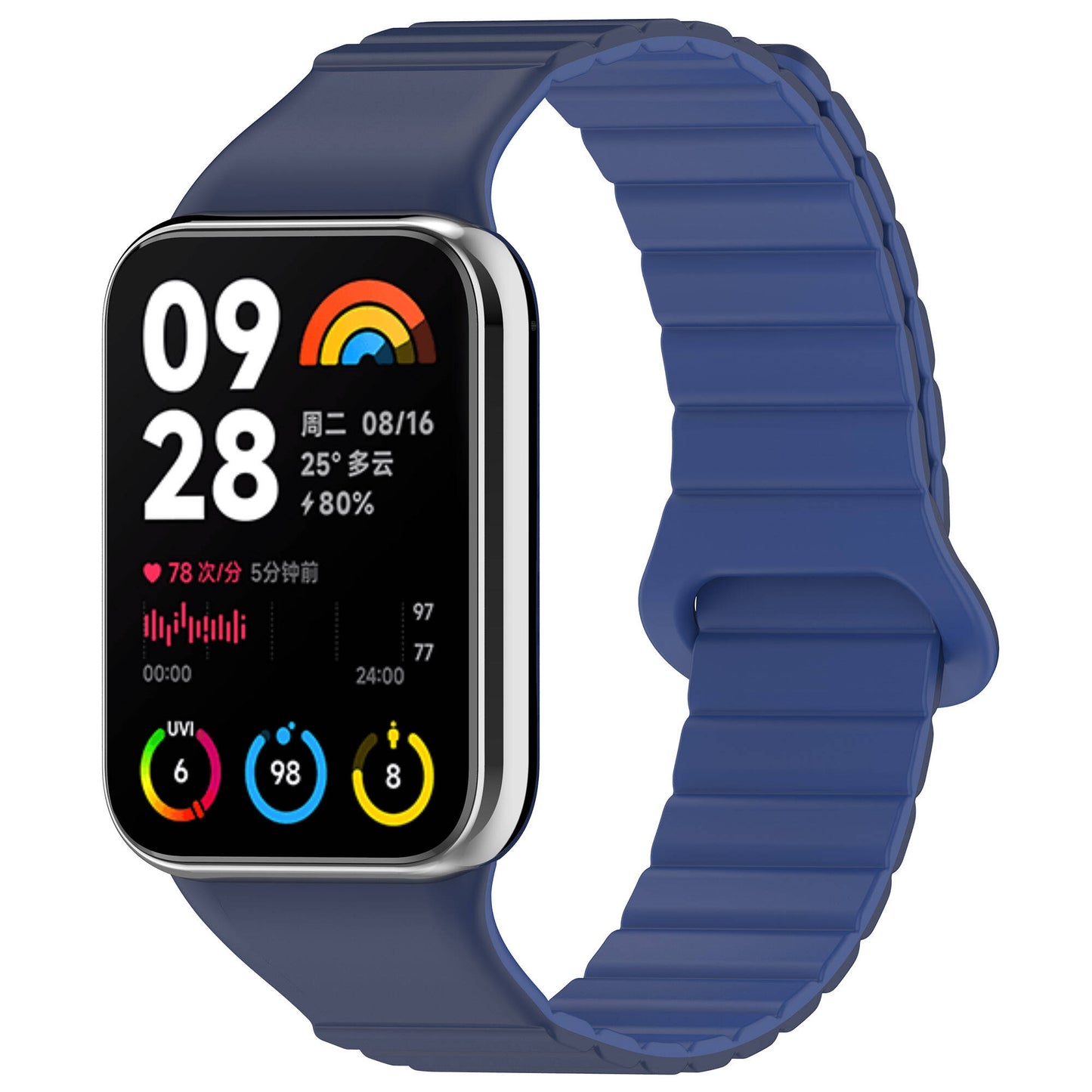 Xiaomi Mi Band 8 Pro Silikon Kordon Zore KRD-105 Strap Kayış Beyaz-Siyah