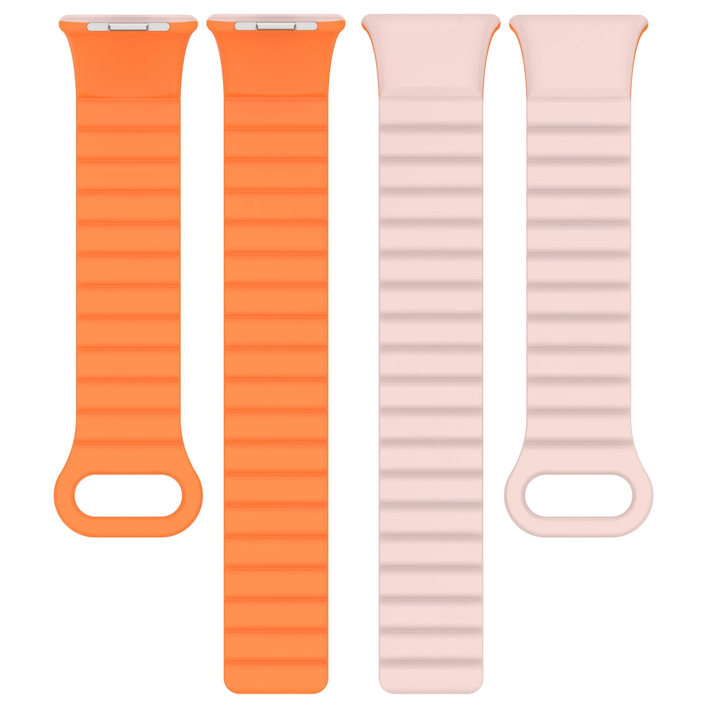 Xiaomi Mi Band 8 Pro Silikon Kordon Zore KRD-105 Strap Kayış Pembe-Turuncu