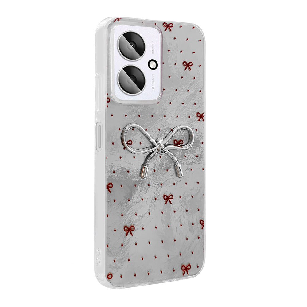 Xiaomi Poco C65 Kılıf Kamera Korumalı Figürlü Zore Ponti Silikon Kapak Açık Pembe