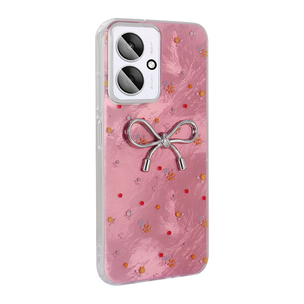 Xiaomi Poco C65 Kılıf Kamera Korumalı Figürlü Zore Ponti Silikon Kapak Lila