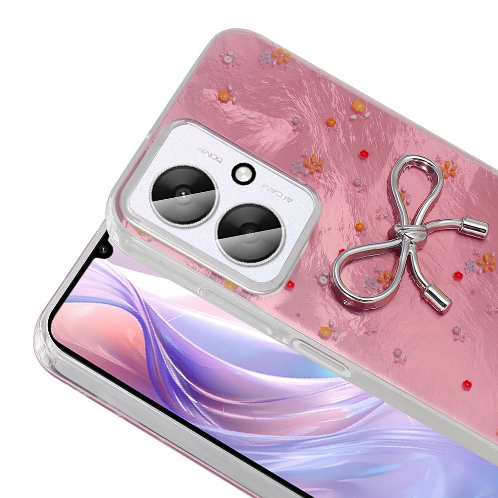 Xiaomi Poco C65 Kılıf Kamera Korumalı Figürlü Zore Ponti Silikon Kapak Lila