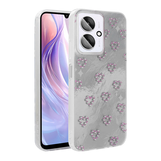 Xiaomi Poco C65 Kılıf Kamera Korumalı Figürlü Zore Ponti Silikon Kapak Beyaz