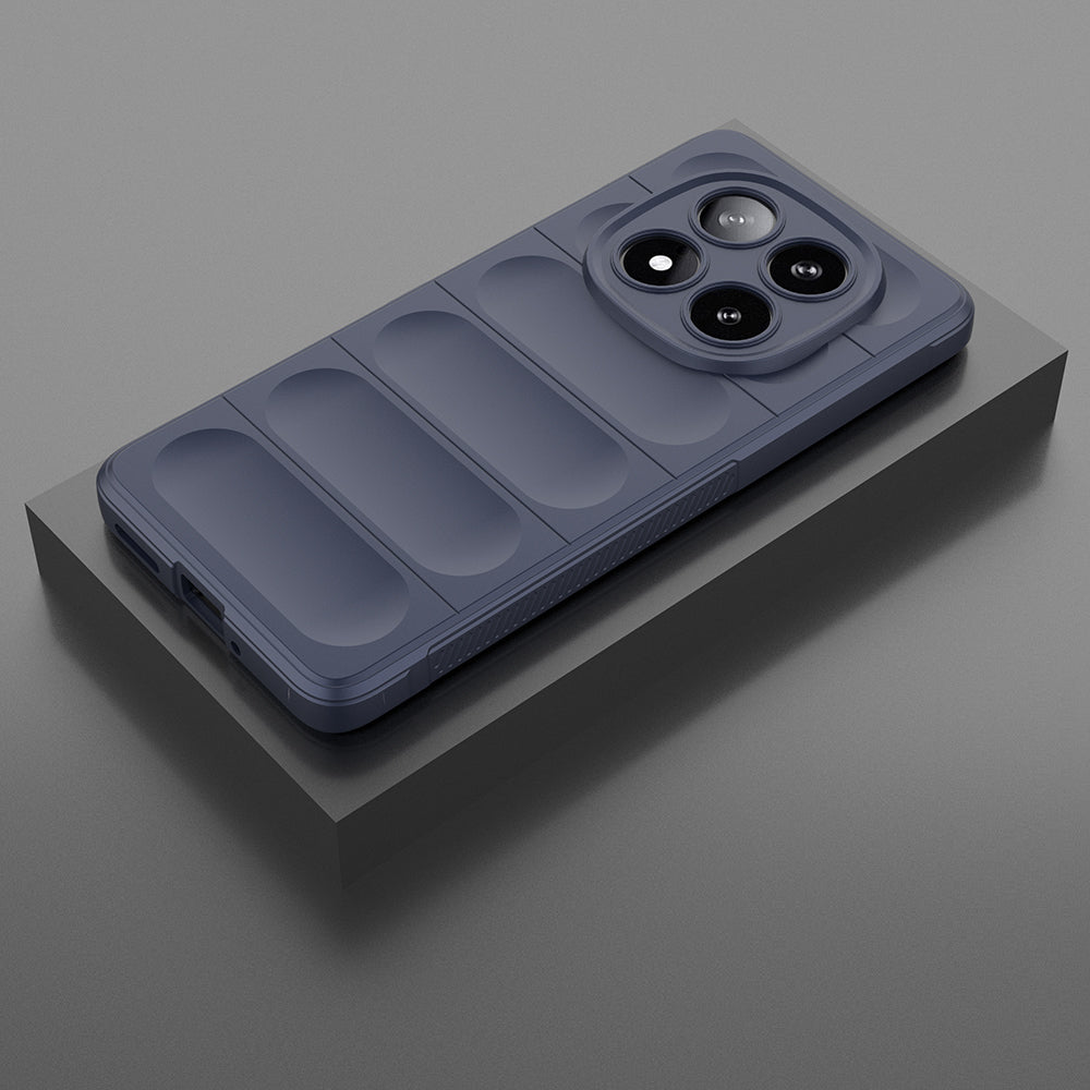 Xiaomi Poco X7 Kılıf Esnek TPU Oyuklu Arka Yüzey Tasarımlı Zore Etnik Silikon Kapak Lacivert