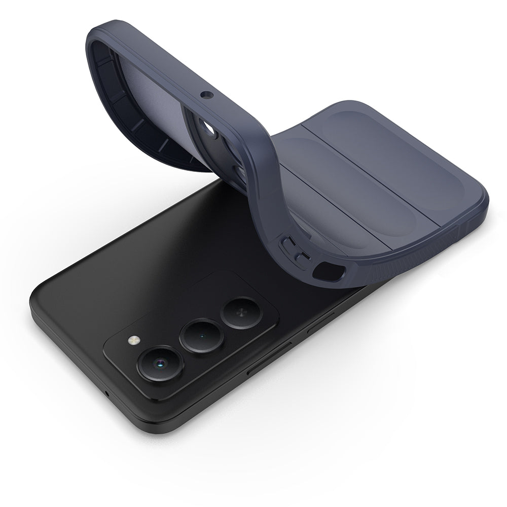 Xiaomi Redmi 15 Kılıf Esnek TPU Oyuklu Arka Yüzey Tasarımlı Zore Etnik Silikon Kapak Lacivert