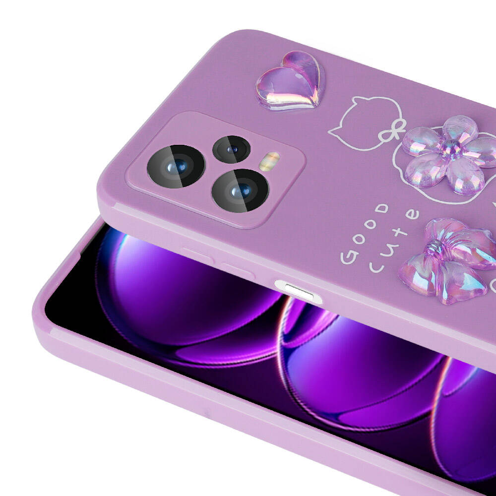 Xiaomi Redmi Note 12 Pro Plus 5G Kılıf Kabartma Figürlü Parlak Zore Toys Silikon Kapak Beyaz