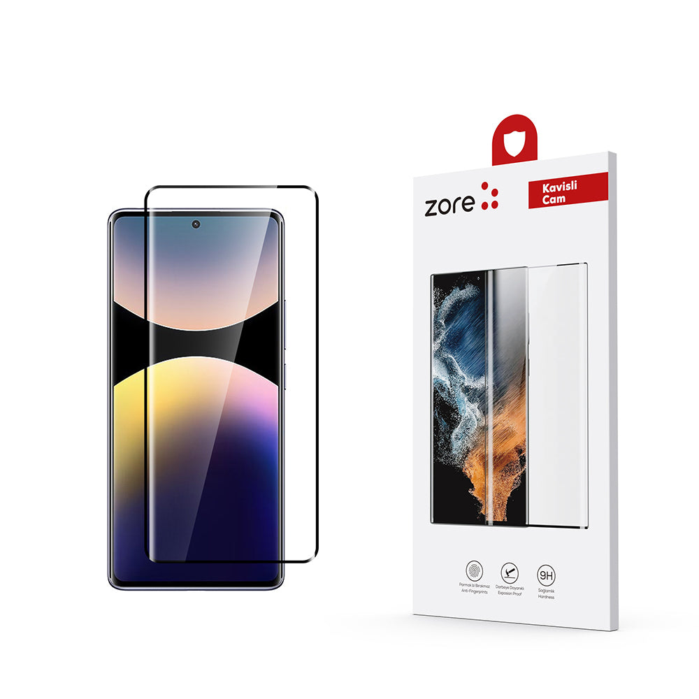 Xiaomi Redmi Note 14 Pro 4G Zore Full Yapışkanlı Cam Ekran Koruyucu Şeffaf
