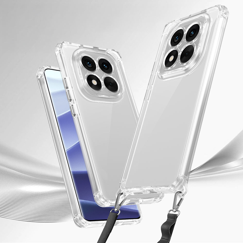 Xiaomi Redmi Note 14 Pro 5G Kılıf Airbagli Takılabilir Askı Aparatlı Zore Snap Silikon Kapak Şeffaf