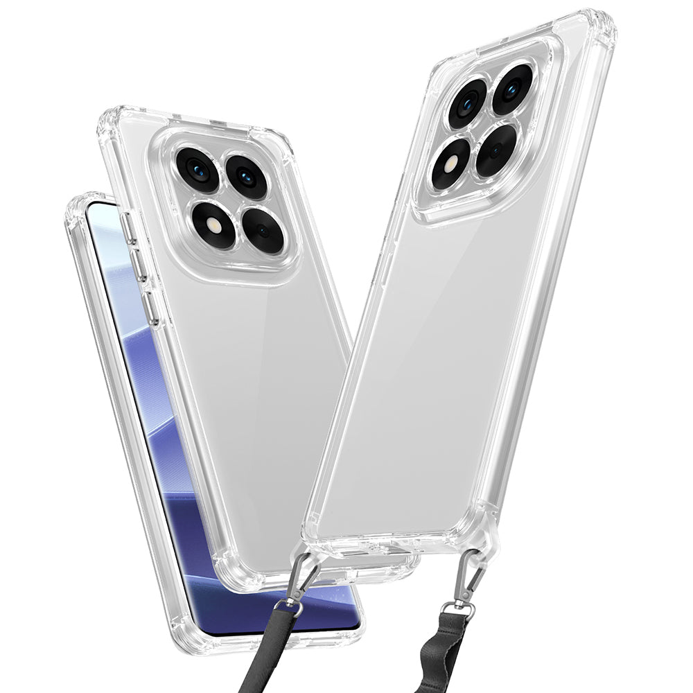 Xiaomi Redmi Note 14 Pro 5G Kılıf Airbagli Takılabilir Askı Aparatlı Zore Snap Silikon Kapak Şeffaf