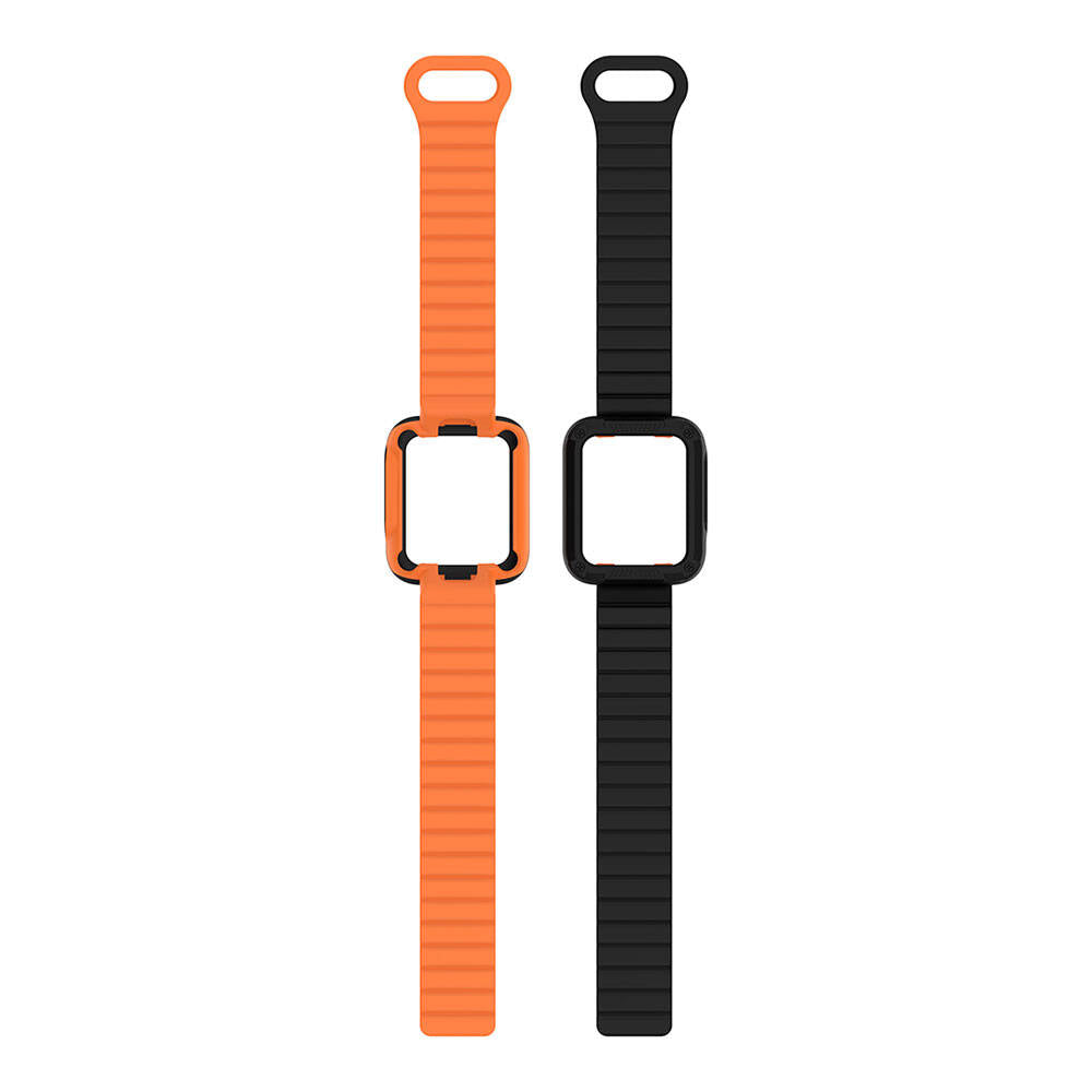 Xiaomi Redmi Watch 1 Silikon Kordon Zore KRD-105 Strap Kayış Siyah-Turuncu